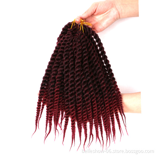 Hot sell 14inch 12stands synthetic braiding hair afro twist braids straight crochet braid hair senegalese hair extension
